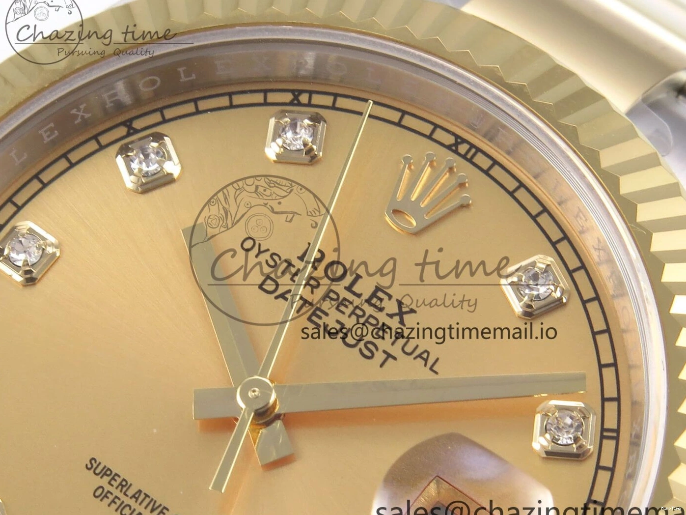 MiroTime 1229 DateJust 41 126333 EWEF Best Edition YG Diamonds Dial on SS YG Oyster Bracelet A Minimalist 973